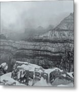 Grand Canyon In The Fog Metal Print