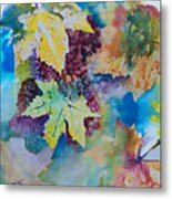 Grapes And Leaves Metal Print