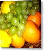 Grapes, Mandarins, Lemons Metal Print