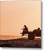 Grayton Beach Flatbed Sunset Metal Print