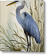 Great Blue Heron Shore Metal Print