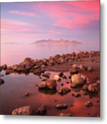 Great Salt Lake And Antelope Island Sunset Metal Print