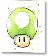 Green 1up Mushroom Metal Print