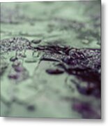 Green And Purple Abstract Metal Print