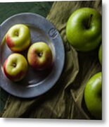 Green And Yellow Apples Metal Print