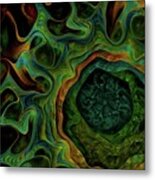 Green Lace Agate Abstract Metal Print