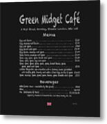 Green Midget Cafe Menu T-shirt Metal Print