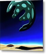 Green Moon Rising Metal Print