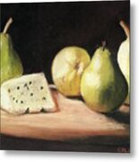 Green Pears With Cheese Metal Print