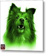 Green Sheltie Dog Art 0207 - Wb Metal Print