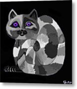 Grey Cat With Purple Eyes Metal Print