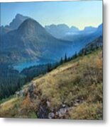 Grinnell Glacier Trail Hiker Metal Print