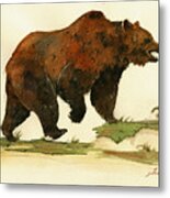 Grizzly Bear Art Metal Print