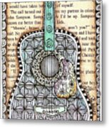 Guitar In A Book Metal Print