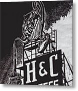 H And C Coffee Sign Metal Print