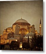 Hagia Sophia Istanbul Turkey Night Metal Print