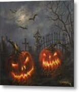 Halloween On Cemetery Hill Metal Print
