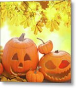 Halloween Pumpkins Metal Print