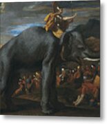 Hannibal Crossing The Alps On Elephants Metal Print