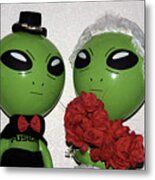 Happily Wedded Aliens Metal Print