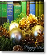 Happy Holidays Books Metal Print