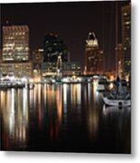 Harbor Nights - Baltimore Skyline Metal Print