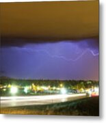Hard Rain  Lightning Thunderstorm Over Loveland Colorado Metal Print