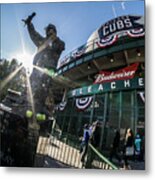 Harry Caray Statue After World Series Win Metal Print