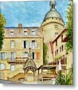 Hautefort Chateau And Village Well Metal Print