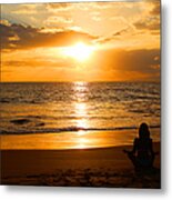 Hawaiian Beach Yoga Metal Print