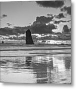 Haystack After Sunset Metal Print