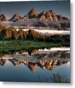 Hazy Reflections At Scwabacher Landing Metal Poster