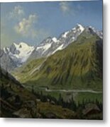 He Valley Of Ferleiten With The Wiesbachhorn In The Salzburg Metal Print