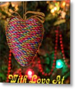Heart 2 - With Love - Christmas Greetings Card Metal Print