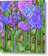 Heart Bloomies 2 - Purple Metal Print