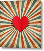 Heart With Ray Background Metal Print
