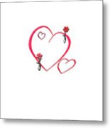 Hearts And Flowers Metal Print