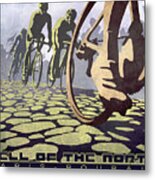Hell Of The North Retro Cycling Illustration Poster Metal Print