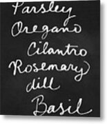 Herb List- Art By Linda Woods Metal Print