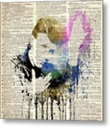David Bowie - Heroes On Dictionary Page Metal Print