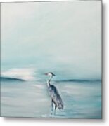 Heron Silence Metal Print