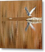 Heron Tapestry Metal Print