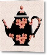 Hibiscus Pattern Teapot Metal Print