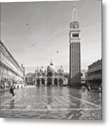 High Water In S.marco Square Metal Print
