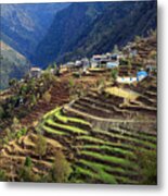 Himalayan Terraced Fields Metal Print