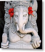 Ganesha Art Prints - Ganesha With Hibiscus Metal Print