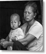 H'mong Mother And Child Metal Print