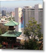 Hollywood View From Japanese Gardens Metal Print