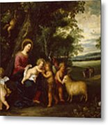 Holy Family Departing For Egypt Metal Print