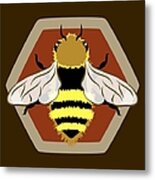 Honey Bee Graphic Metal Print